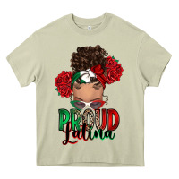 Mossy Proud Latina messy bun Heavy Core Tee - RanaPortraitStore