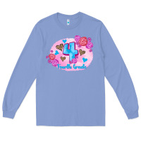 Colony Blue back to school flowers fourth grade 3200x2400 Long Sleeve Tee - AdoDesignShop