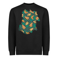 Black christmas gingerbread cookies patch Heavyweight Sweatshirt - BundleAndBundleShop