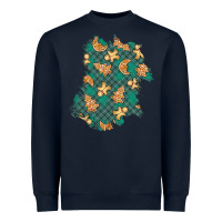 Navy christmas gingerbread cookies patch Heavyweight Sweatshirt - BundleAndBundleShop