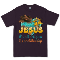 Plum jesus it s not religion it s a relationship Premium Tee - texasbilliewilder