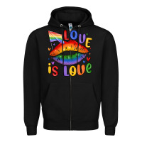 Black love is love lips Zipper Hoodie - MaliasSmallBusiness
