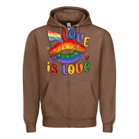 Chestnut love is love lips Zipper Hoodie - MaliasSmallBusiness