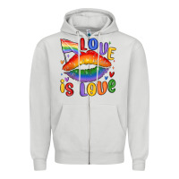 Dove Grey love is love lips Zipper Hoodie - MaliasSmallBusiness