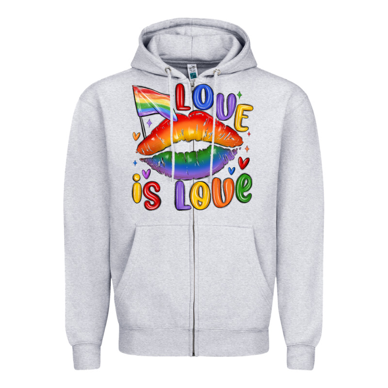 Love Is Love Lips Zipper Hoodie by MaliasSmallBusiness | Teevron