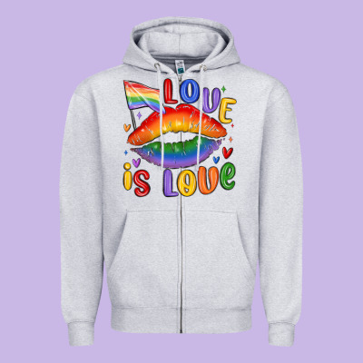 Love Is Love Lips Zipper Hoodie Designed By Maliassmallbusiness