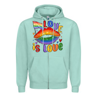 Seafoam love is love lips Zipper Hoodie - MaliasSmallBusiness