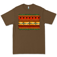 Cacao bullskull thunderbird aztec pattern warm colors Premium Tee - BarkalooDesign