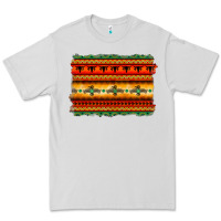 Dove Grey bullskull thunderbird aztec pattern warm colors Premium Tee - BarkalooDesign