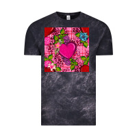 Cloud Black valentines day flower heart with leopard seamless pattern Vintage Tee - BundleAndBundleShop
