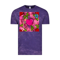 Cloud Purple valentines day flower heart with leopard seamless pattern Vintage Tee - BundleAndBundleShop