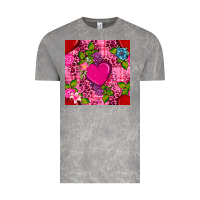 Cloud Rock valentines day flower heart with leopard seamless pattern Vintage Tee - BundleAndBundleShop