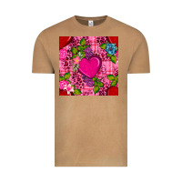 Vintage Camel valentines day flower heart with leopard seamless pattern Vintage Tee - BundleAndBundleShop