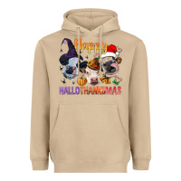 Mushroom Happy Hallothanksmas Cows Heavyweight Hoodie - BundleAndBundleShop