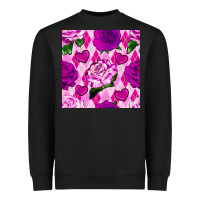 Black valentines day roses and diamond plaid seamless pattern Heavyweight Sweatshirt - BundleAndBundleShop