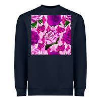 Navy valentines day roses and diamond plaid seamless pattern Heavyweight Sweatshirt - BundleAndBundleShop