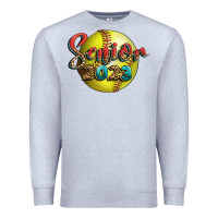 Heather Grey softball senior 2023 Premium Sweatshirt - BundleAndBundleShop