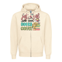 Sandshell just a girl who loves books and coffee Zipper Hoodie - MaliasSmallBusiness