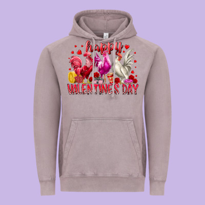 Happy Valentines Day Vintage Hoodie Designed By Racoondesign