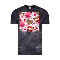 Cloud Black valentines day milkshake seamless pattern Vintage Tee - BundleAndBundleShop