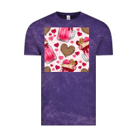 Cloud Purple valentines day milkshake seamless pattern Vintage Tee - BundleAndBundleShop