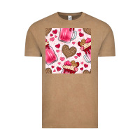 Vintage Coffee valentines day milkshake seamless pattern Vintage Tee - BundleAndBundleShop