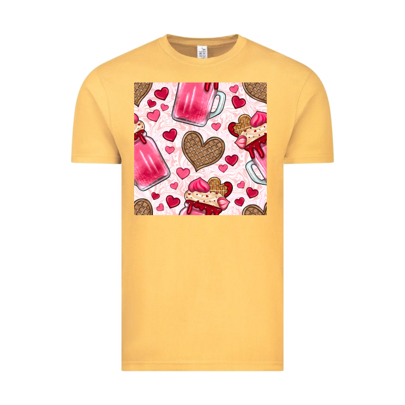 Valentines Day Milkshake Seamless Pattern Vintage Tee by BundleAndBundleShop | Teevron