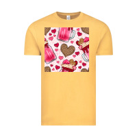Vintage Mustard valentines day milkshake seamless pattern Vintage Tee - BundleAndBundleShop