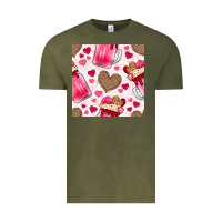 Vintage Olive valentines day milkshake seamless pattern Vintage Tee - BundleAndBundleShop