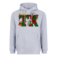 Heather Grey Christmas Texas With Deer Heavyweight Hoodie - BundleAndBundleShop