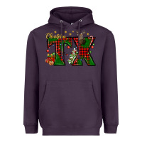 Plum Christmas Texas With Deer Heavyweight Hoodie - BundleAndBundleShop