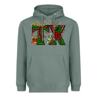 Sage Christmas Texas With Deer Heavyweight Hoodie - BundleAndBundleShop
