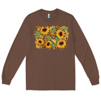 Chestnut cactus leopard sunflower glitter background Long Sleeve Tee - AdoDesignShop
