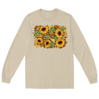 Mushroom cactus leopard sunflower glitter background Long Sleeve Tee - AdoDesignShop