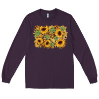 Plum cactus leopard sunflower glitter background Long Sleeve Tee - AdoDesignShop