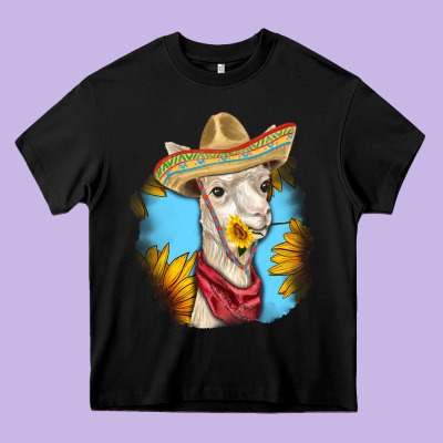 Heavy Core Tee Sombrero Llama