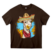 Chocolate Brown Sombrero Llama Heavy Core Tee - RanaPortraitStore