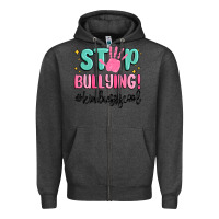 Charcoal Heather stop bullying kindness is cool Zipper Hoodie - MaliasSmallBusiness