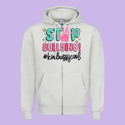 Stop Bullying Kindness Is Cool Zipper Hoodie Designed By Maliassmallbusiness