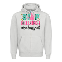 Dove Grey stop bullying kindness is cool Zipper Hoodie - MaliasSmallBusiness