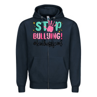 Navy stop bullying kindness is cool Zipper Hoodie - MaliasSmallBusiness