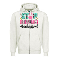 Oatmeal Heather stop bullying kindness is cool Zipper Hoodie - MaliasSmallBusiness