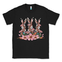 Black rabbits with blossom flower Classic Tee - Artiststas