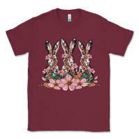 Burgundy rabbits with blossom flower Classic Tee - Artiststas
