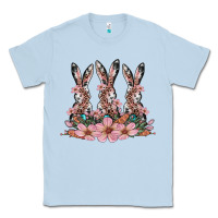 Dusty Blue rabbits with blossom flower Classic Tee - Artiststas