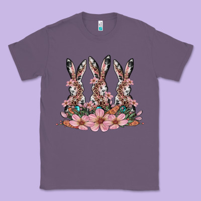 Rabbits With Blossom Flower Classic Tee Designed By Artiststas