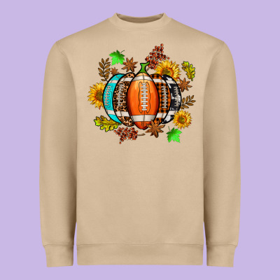 Fall Football Sunflower And Fall Heavyweight Sweatshirt Designed By Adodesignshop
