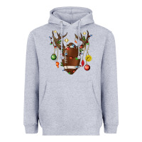 Heather Grey American Football Horn Christmas Heavyweight Hoodie - BundleAndBundleShop