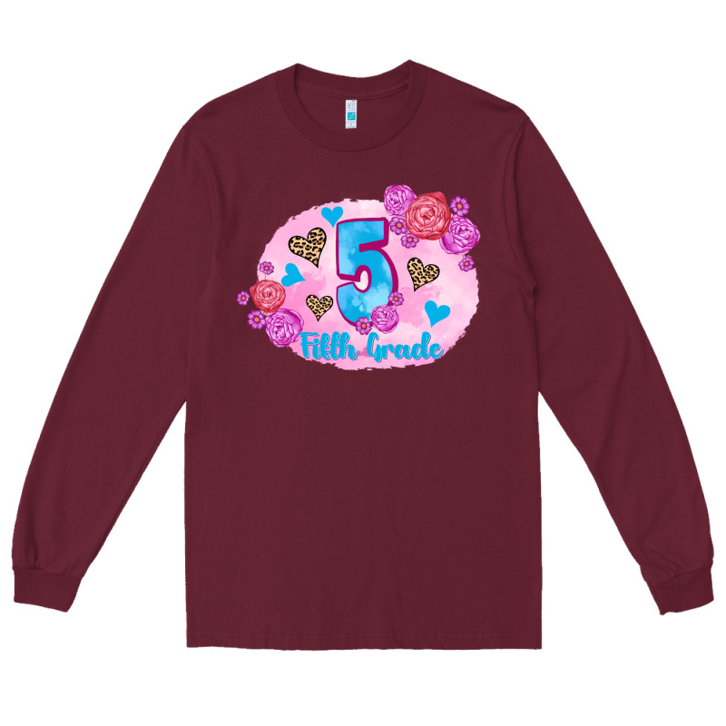 Back To School Flowers Fifth Grade 3200x2400 Long Sleeve Tee by AdoDesignShop | Teevron