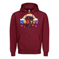 Burgundy be who you are Zipper Hoodie - MaliasSmallBusiness